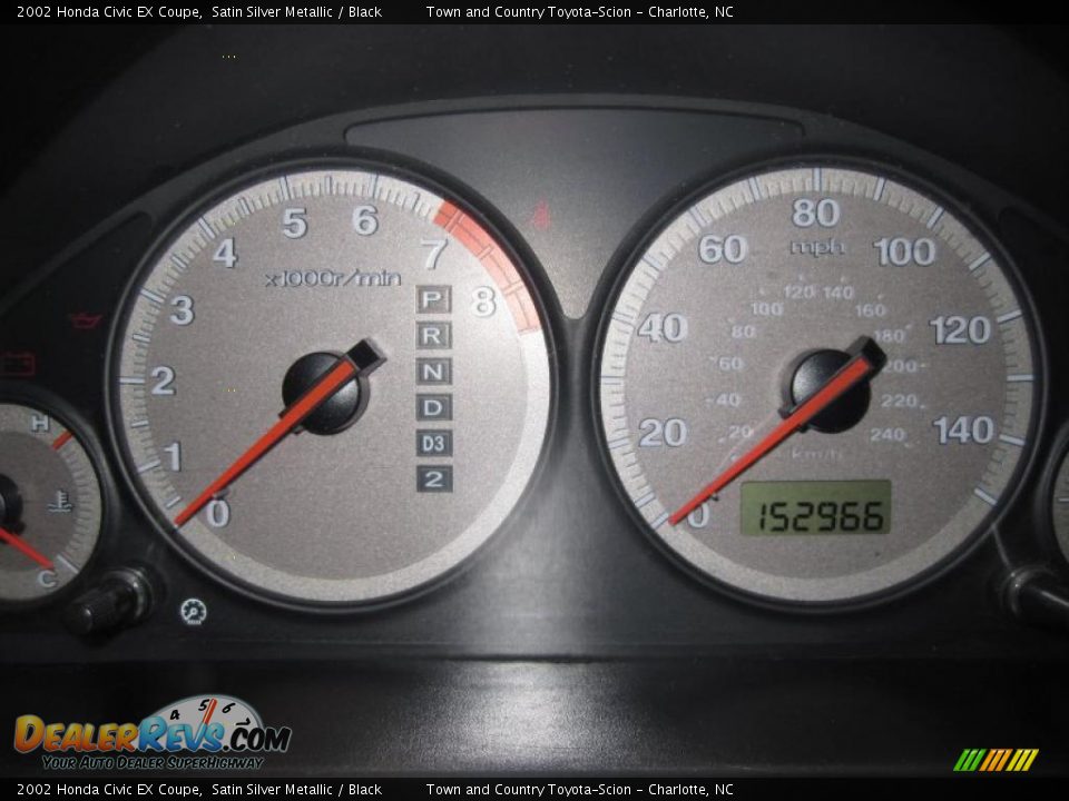 2002 Honda Civic EX Coupe Satin Silver Metallic / Black Photo #9