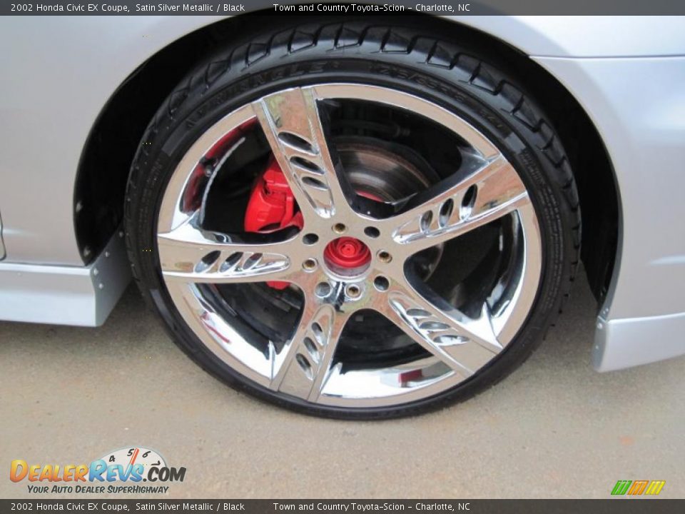 2002 Honda Civic EX Coupe Satin Silver Metallic / Black Photo #11