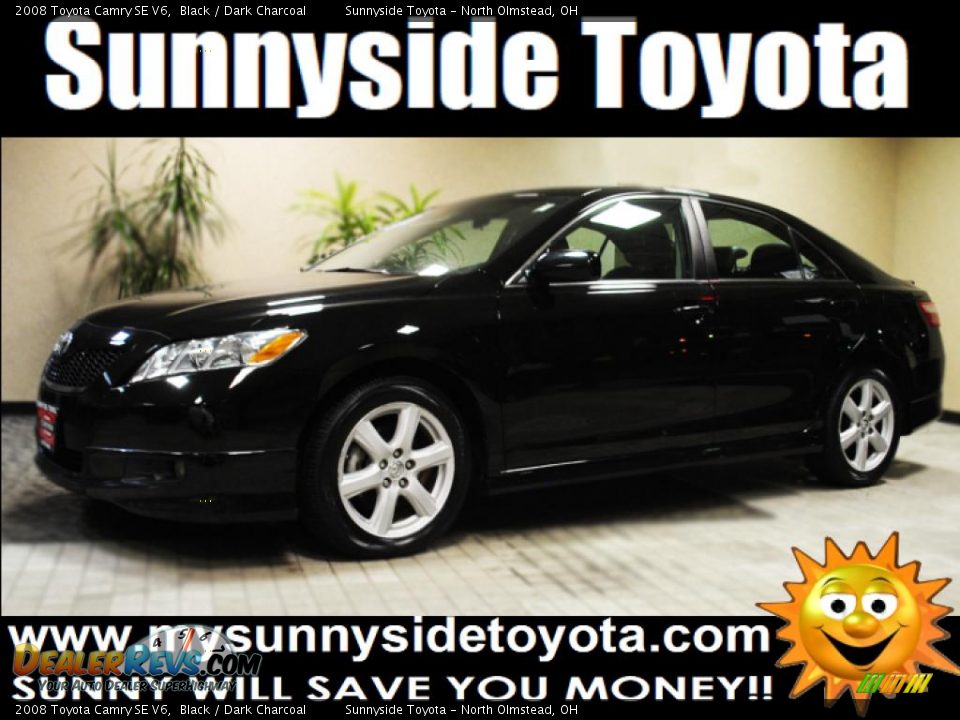 2008 Toyota Camry SE V6 Black / Dark Charcoal Photo #1