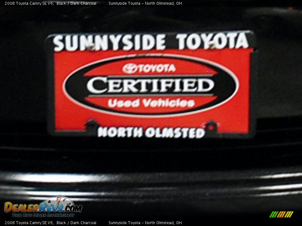 2008 Toyota Camry SE V6 Black / Dark Charcoal Photo #4