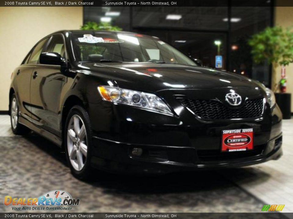 2008 Toyota Camry SE V6 Black / Dark Charcoal Photo #5