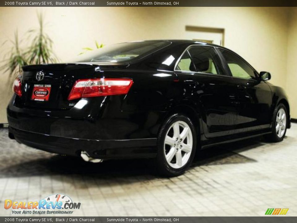 2008 Toyota Camry SE V6 Black / Dark Charcoal Photo #8