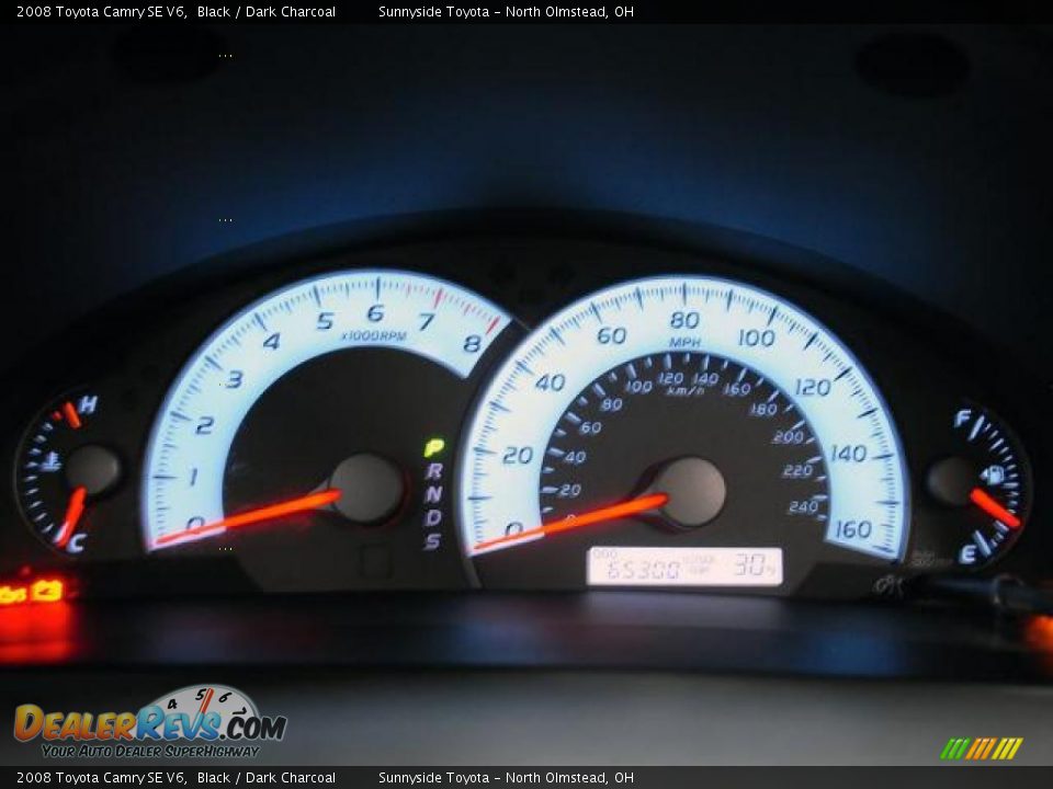 2008 Toyota Camry SE V6 Black / Dark Charcoal Photo #16