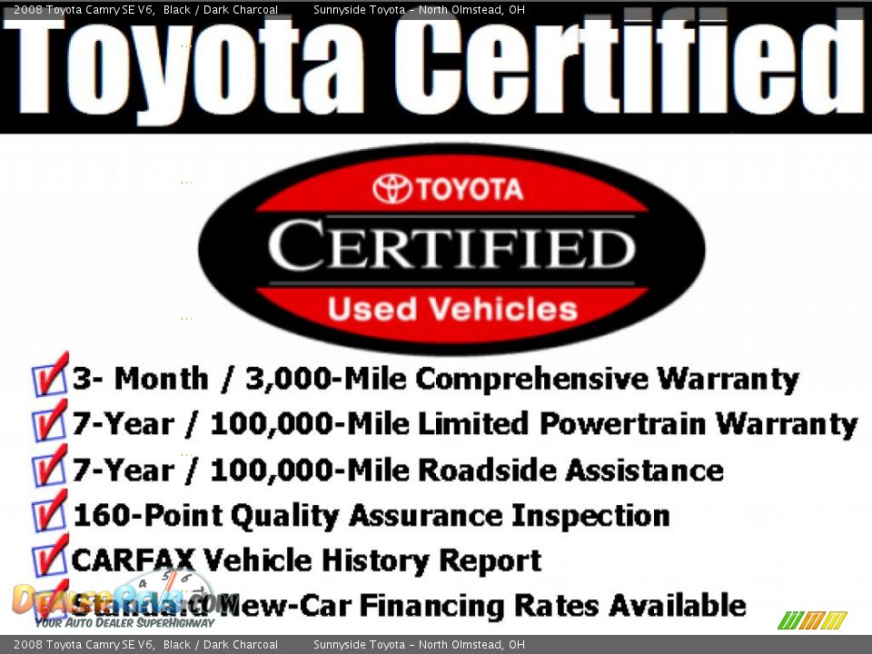 2008 Toyota Camry SE V6 Black / Dark Charcoal Photo #24