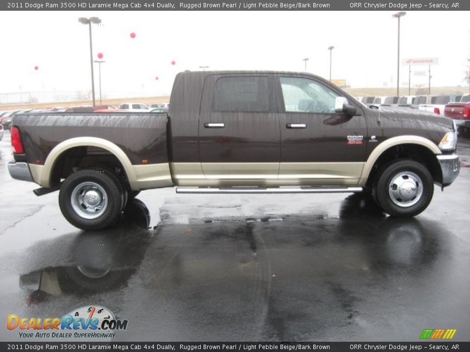 Rugged Brown Pearl 2011 Dodge Ram 3500 HD Laramie Mega Cab 4x4 Dually Photo #4