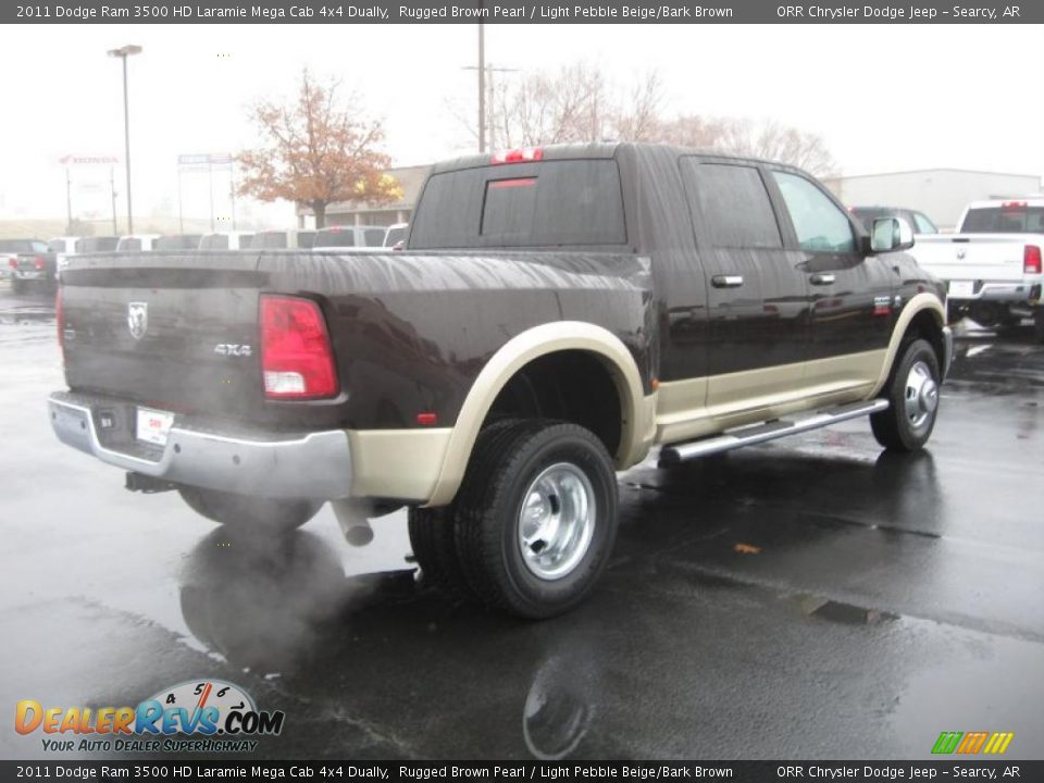 2011 Dodge Ram 3500 HD Laramie Mega Cab 4x4 Dually Rugged Brown Pearl / Light Pebble Beige/Bark Brown Photo #5