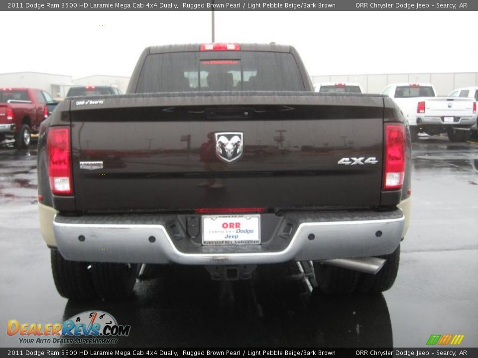 2011 Dodge Ram 3500 HD Laramie Mega Cab 4x4 Dually Rugged Brown Pearl / Light Pebble Beige/Bark Brown Photo #6