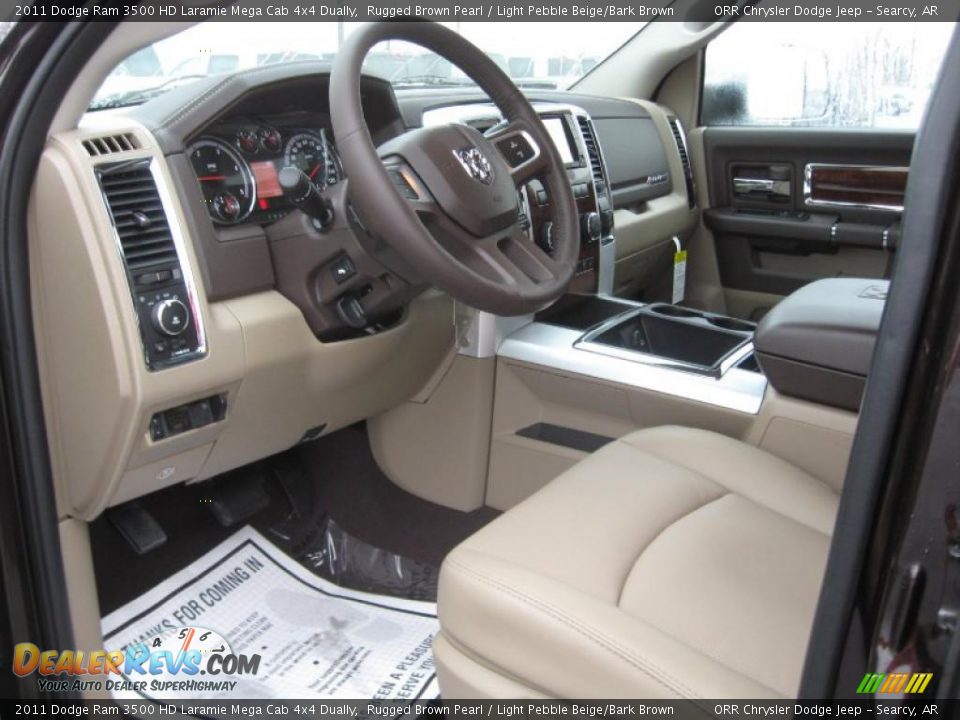Light Pebble Beige/Bark Brown Interior - 2011 Dodge Ram 3500 HD Laramie Mega Cab 4x4 Dually Photo #11