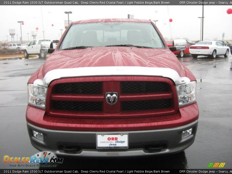 2011 Dodge Ram 1500 SLT Outdoorsman Quad Cab Deep Cherry Red Crystal Pearl / Light Pebble Beige/Bark Brown Photo #2