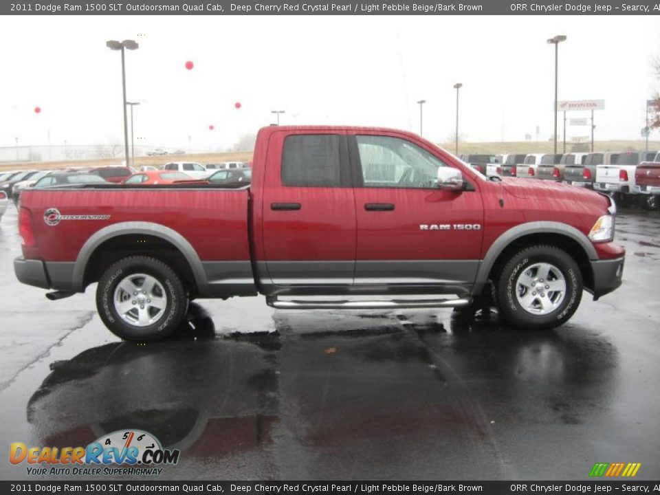 2011 Dodge Ram 1500 SLT Outdoorsman Quad Cab Deep Cherry Red Crystal Pearl / Light Pebble Beige/Bark Brown Photo #4