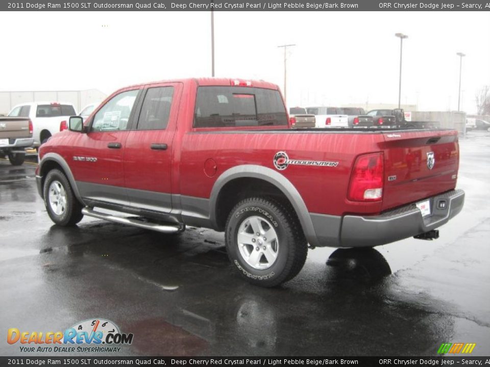 2011 Dodge Ram 1500 SLT Outdoorsman Quad Cab Deep Cherry Red Crystal Pearl / Light Pebble Beige/Bark Brown Photo #7