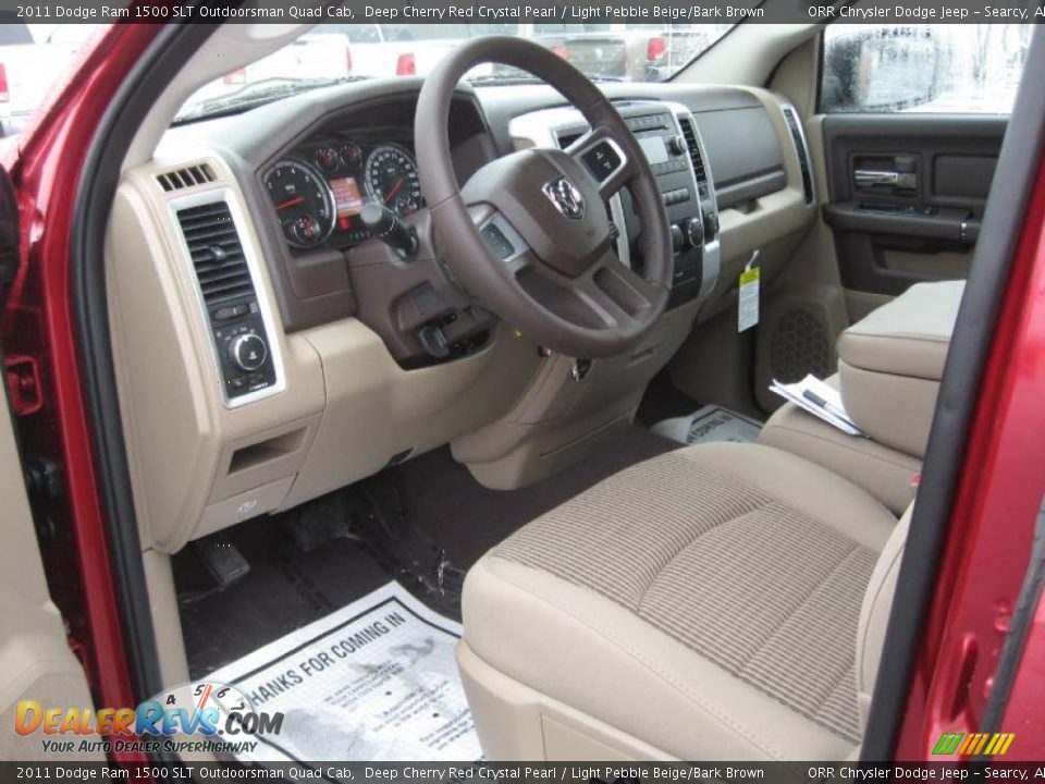 2011 Dodge Ram 1500 SLT Outdoorsman Quad Cab Deep Cherry Red Crystal Pearl / Light Pebble Beige/Bark Brown Photo #11