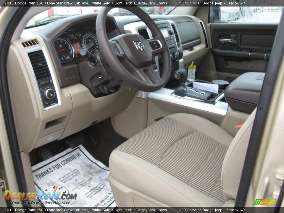 Light Pebble Beige Bark Brown Interior 2011 Dodge Ram 1500