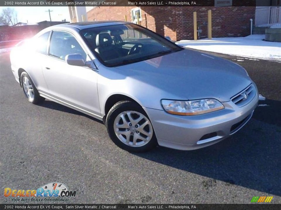 2002 Honda Accord EX V6 Coupe Satin Silver Metallic / Charcoal Photo #1