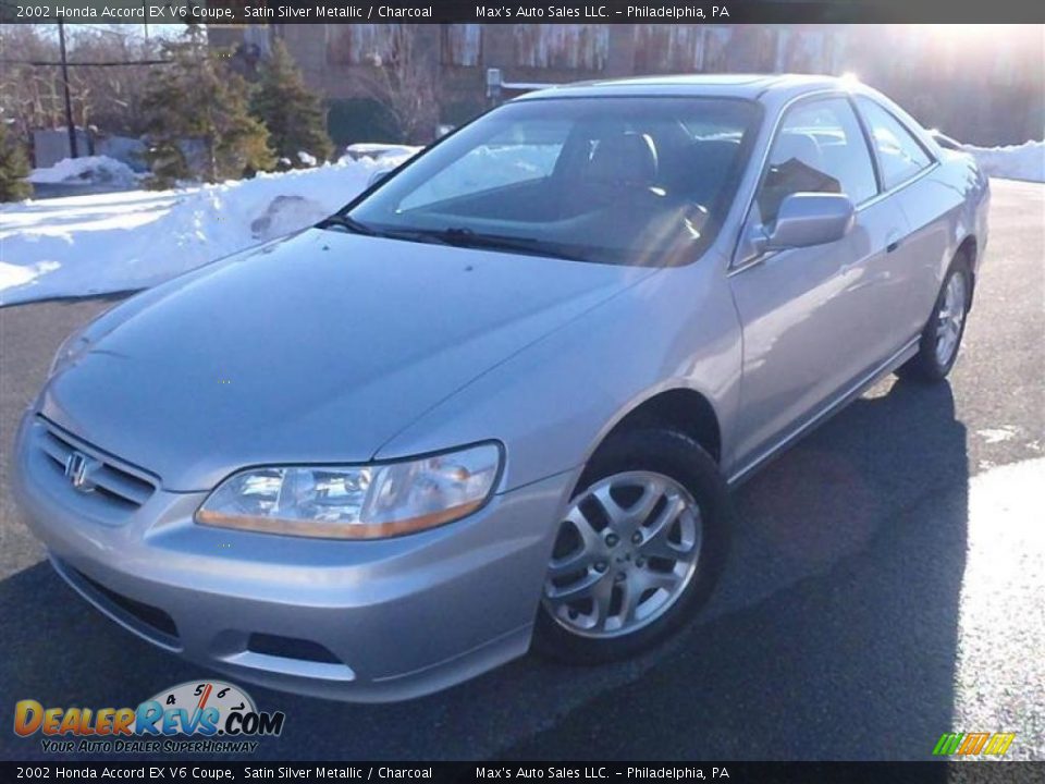 2002 Honda Accord EX V6 Coupe Satin Silver Metallic / Charcoal Photo #2