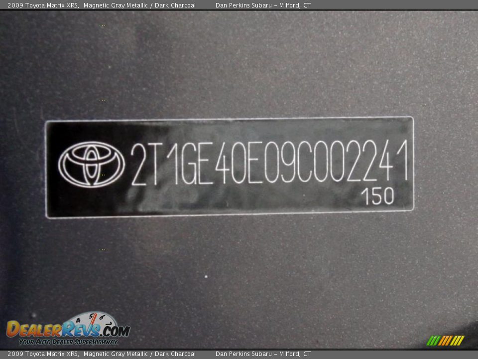 Info Tag of 2009 Toyota Matrix XRS Photo #27