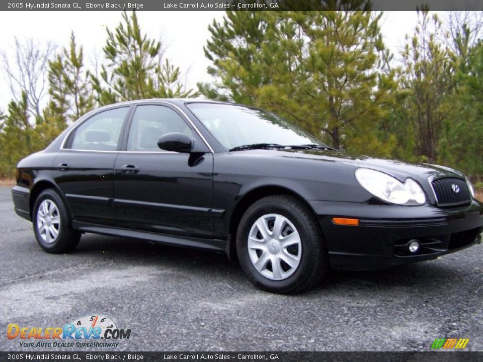 2005 Hyundai Sonata GL Ebony Black / Beige Photo #1