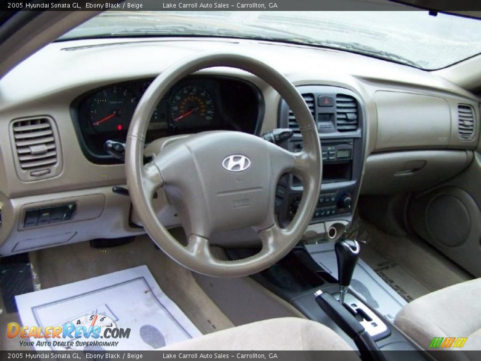 2005 Hyundai Sonata GL Ebony Black / Beige Photo #5