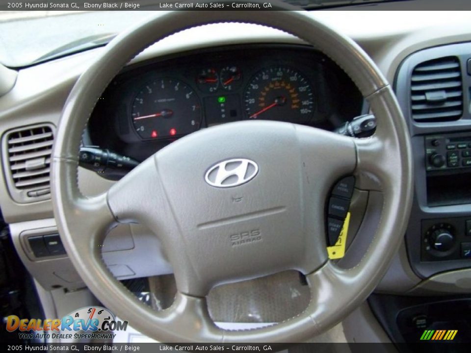 2005 Hyundai Sonata GL Ebony Black / Beige Photo #15