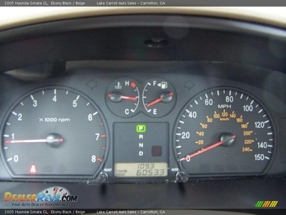 2005 Hyundai Sonata GL Ebony Black / Beige Photo #17