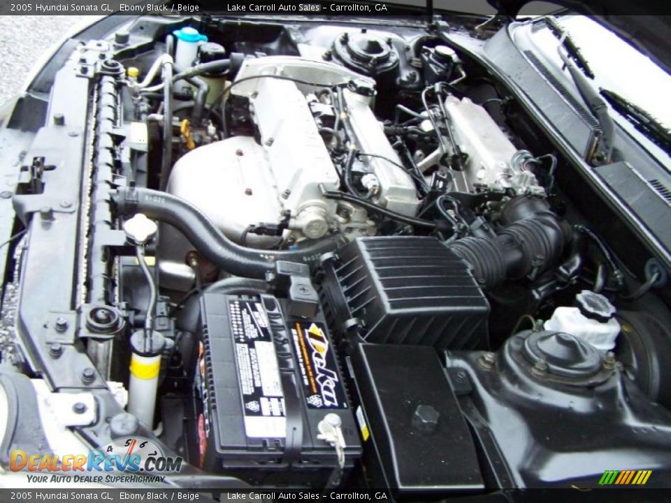 2005 Hyundai Sonata GL Ebony Black / Beige Photo #34