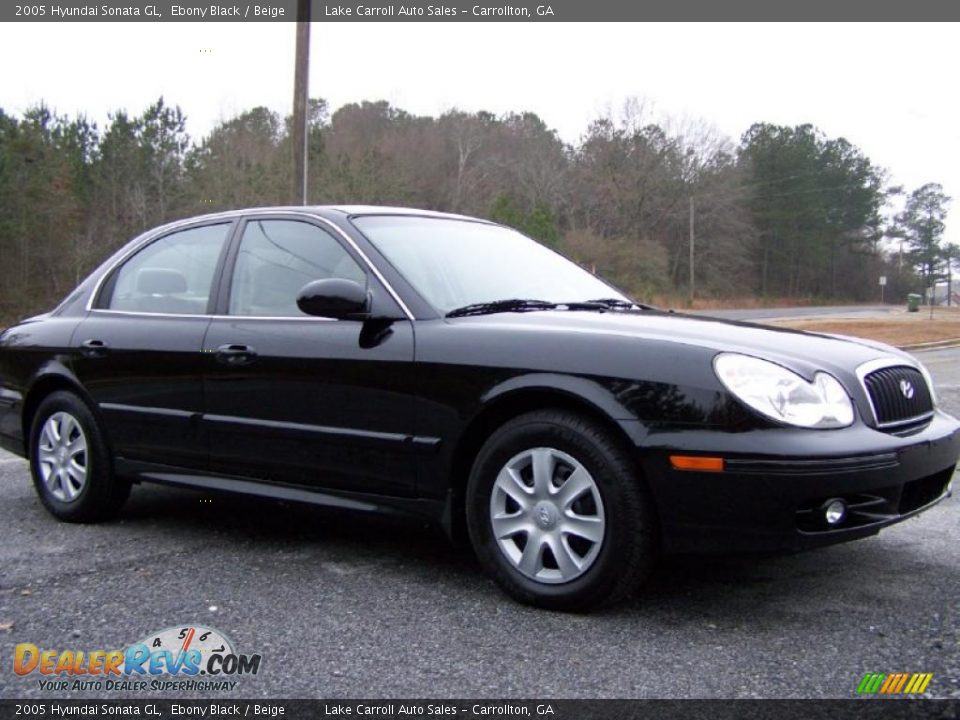 2005 Hyundai Sonata GL Ebony Black / Beige Photo #35
