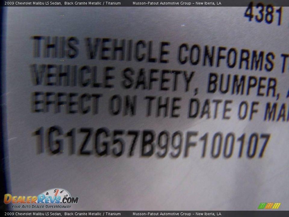 2009 Chevrolet Malibu LS Sedan Black Granite Metallic / Titanium Photo #13