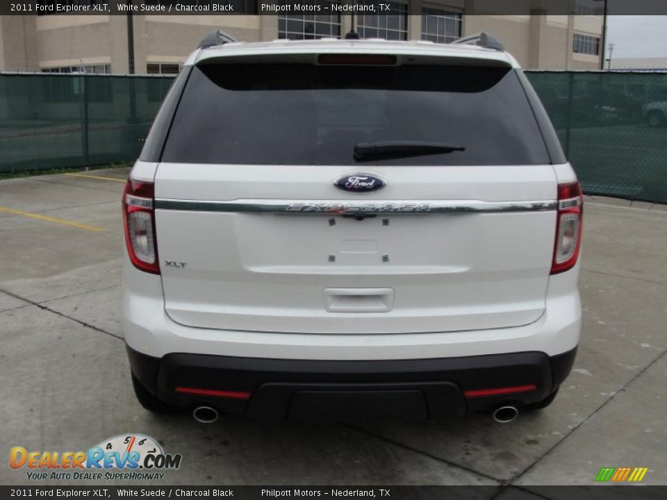 2011 Ford Explorer XLT White Suede / Charcoal Black Photo #4