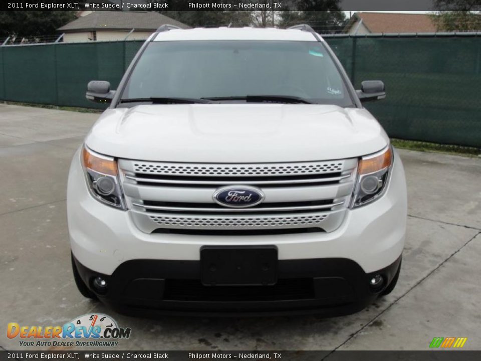 2011 Ford Explorer XLT White Suede / Charcoal Black Photo #8