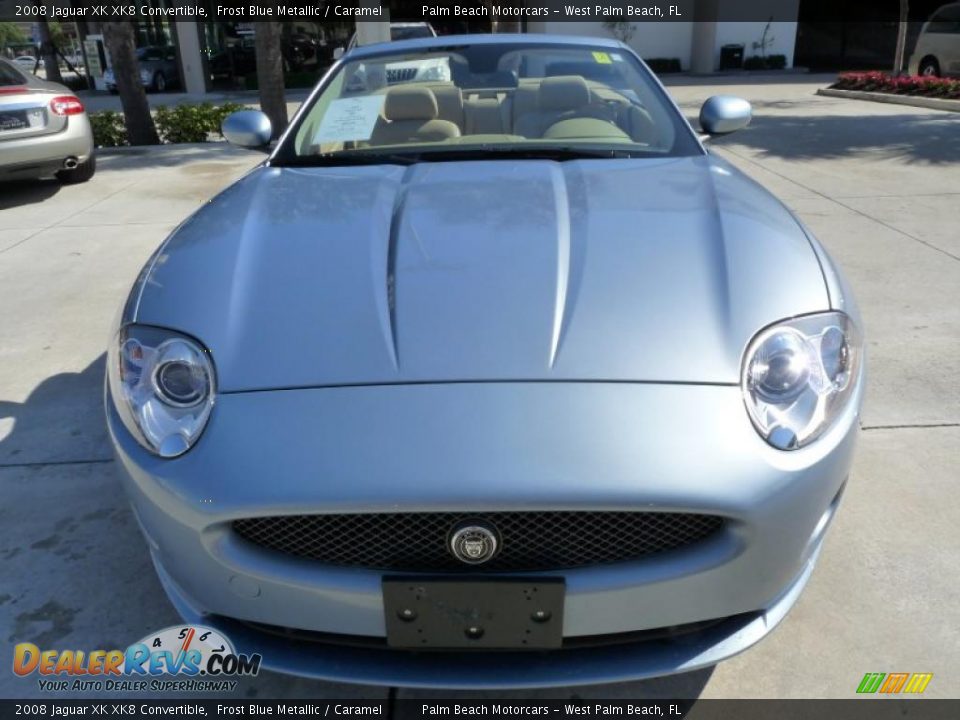2008 Jaguar XK XK8 Convertible Frost Blue Metallic / Caramel Photo #2