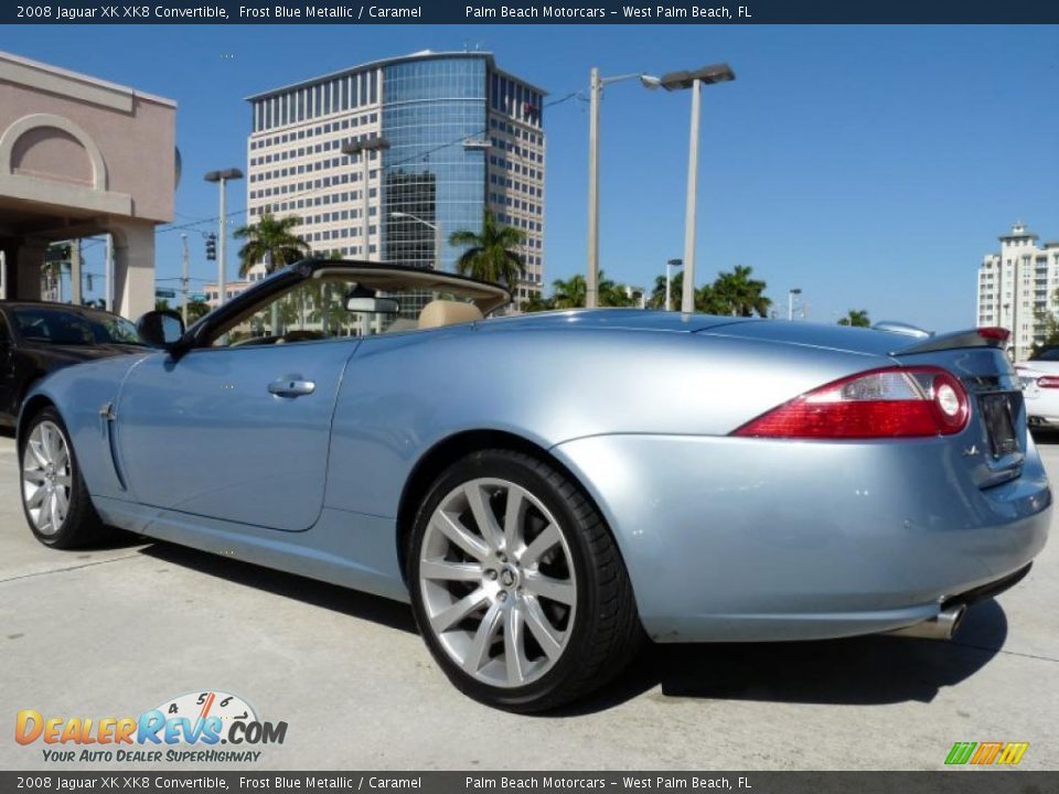 2008 Jaguar XK XK8 Convertible Frost Blue Metallic / Caramel Photo #5