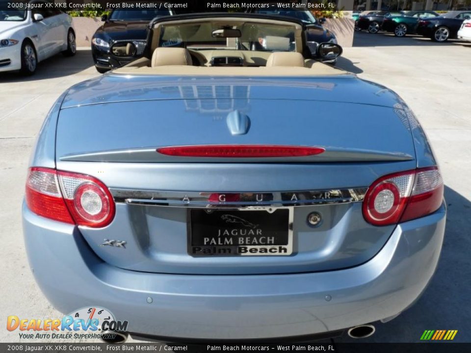 2008 Jaguar XK XK8 Convertible Frost Blue Metallic / Caramel Photo #6