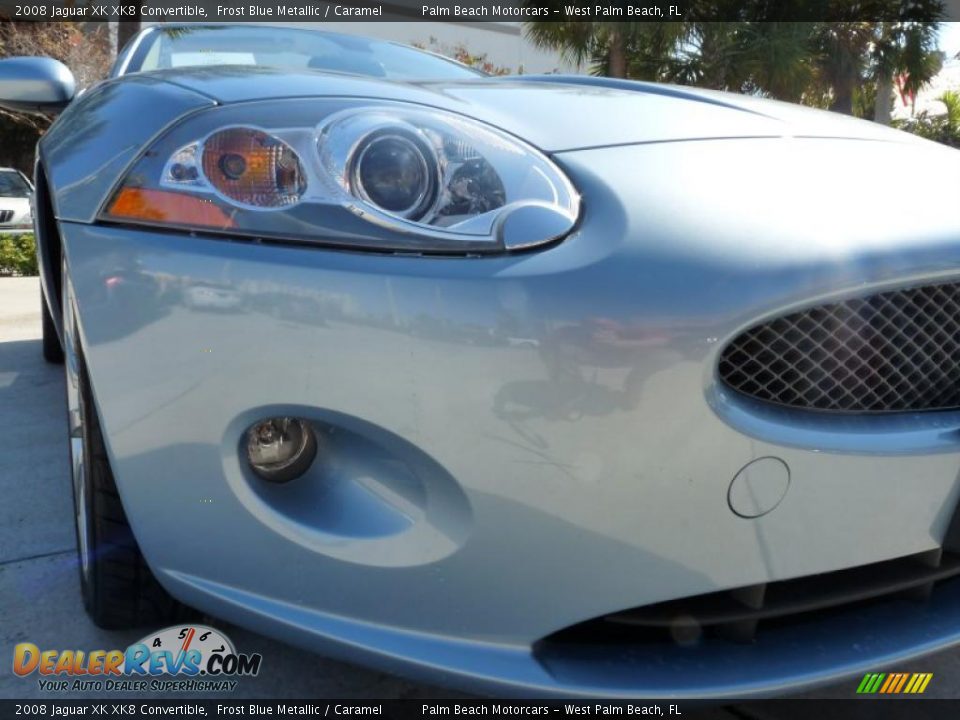 2008 Jaguar XK XK8 Convertible Frost Blue Metallic / Caramel Photo #11