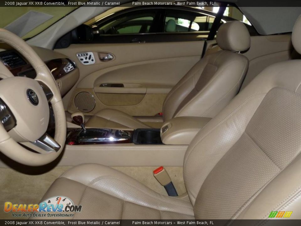 2008 Jaguar XK XK8 Convertible Frost Blue Metallic / Caramel Photo #18
