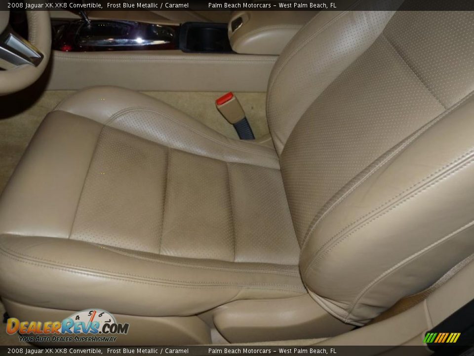 2008 Jaguar XK XK8 Convertible Frost Blue Metallic / Caramel Photo #19