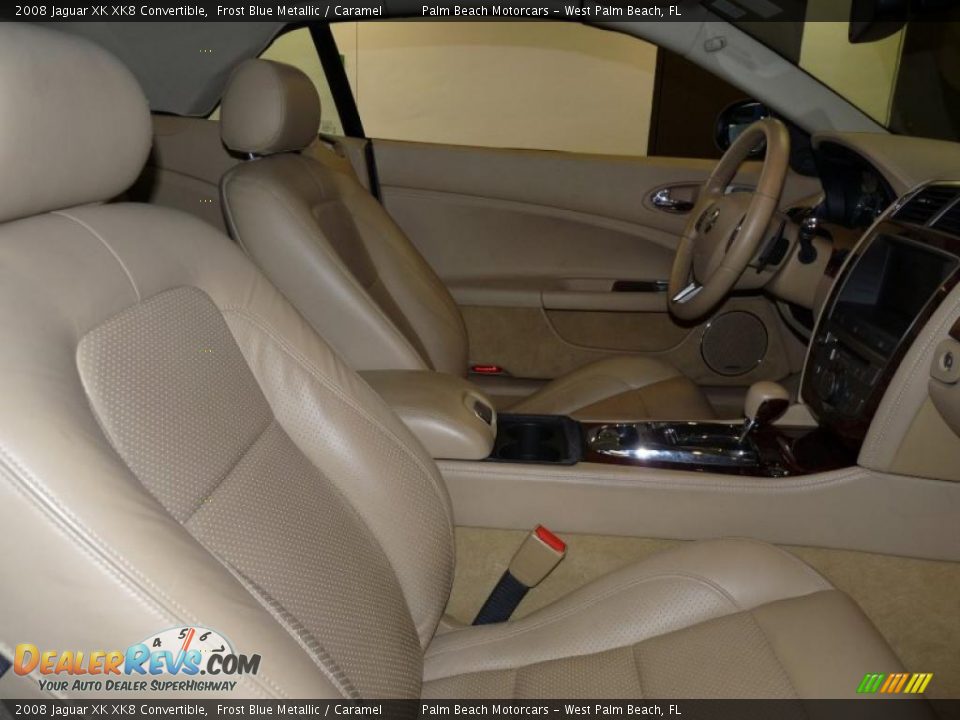 2008 Jaguar XK XK8 Convertible Frost Blue Metallic / Caramel Photo #21