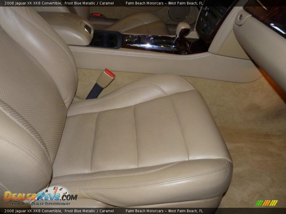 2008 Jaguar XK XK8 Convertible Frost Blue Metallic / Caramel Photo #22