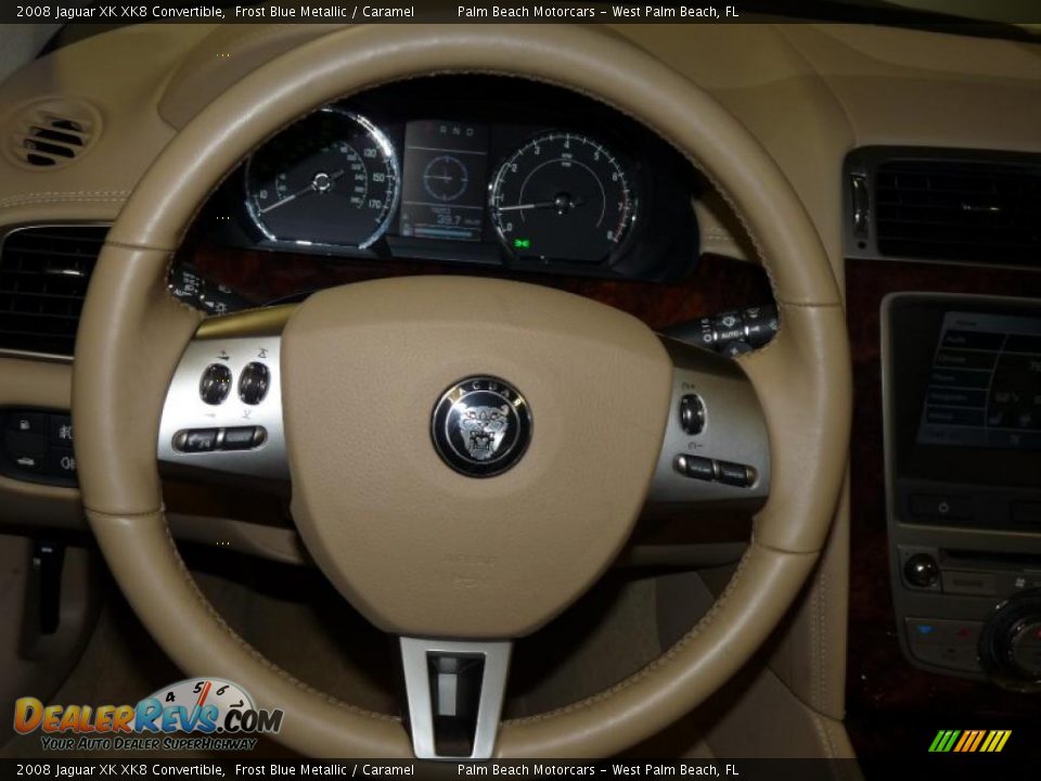 2008 Jaguar XK XK8 Convertible Frost Blue Metallic / Caramel Photo #27