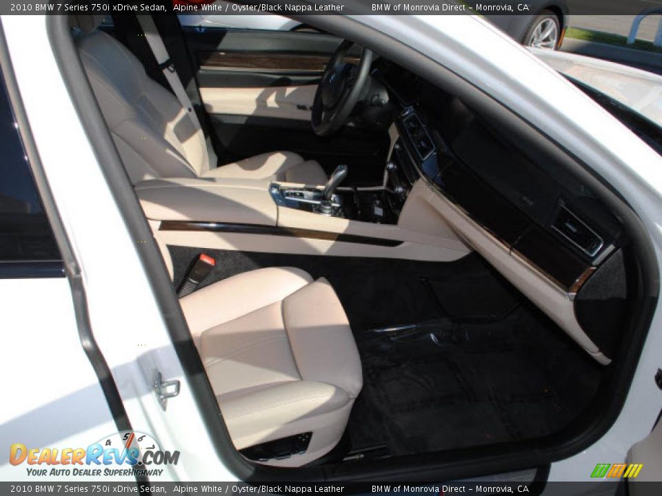 Oyster/Black Nappa Leather Interior - 2010 BMW 7 Series 750i xDrive Sedan Photo #3