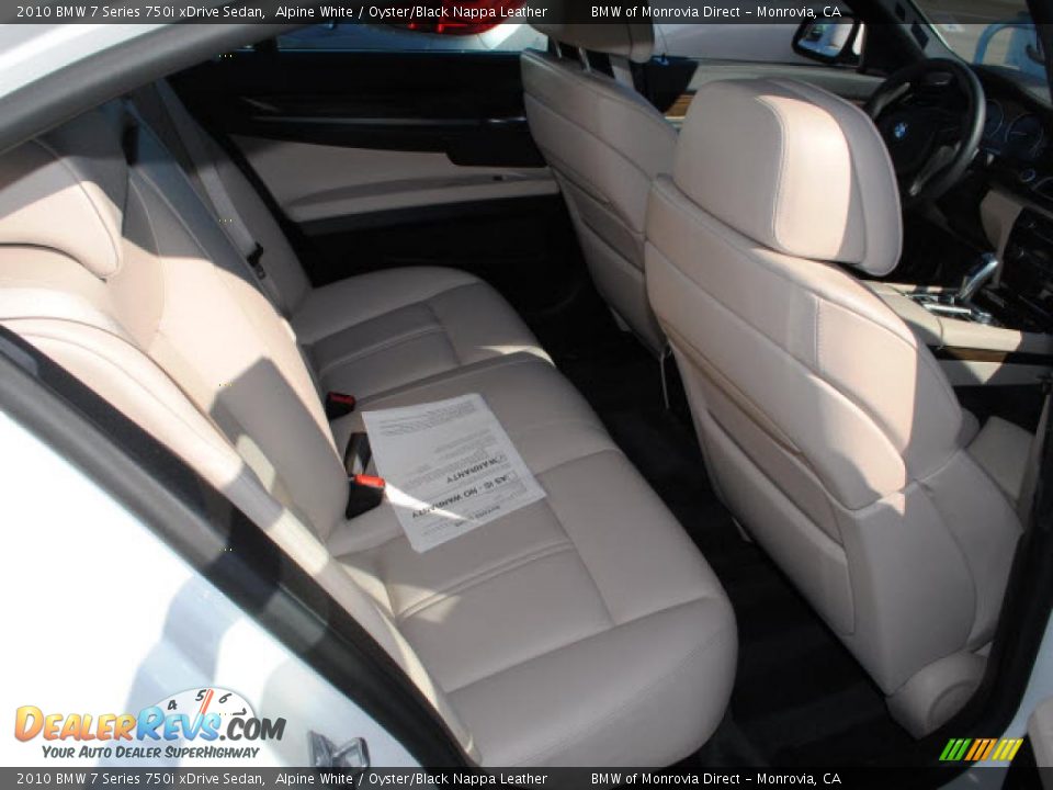 Oyster/Black Nappa Leather Interior - 2010 BMW 7 Series 750i xDrive Sedan Photo #5