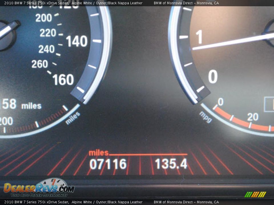 2010 BMW 7 Series 750i xDrive Sedan Alpine White / Oyster/Black Nappa Leather Photo #17