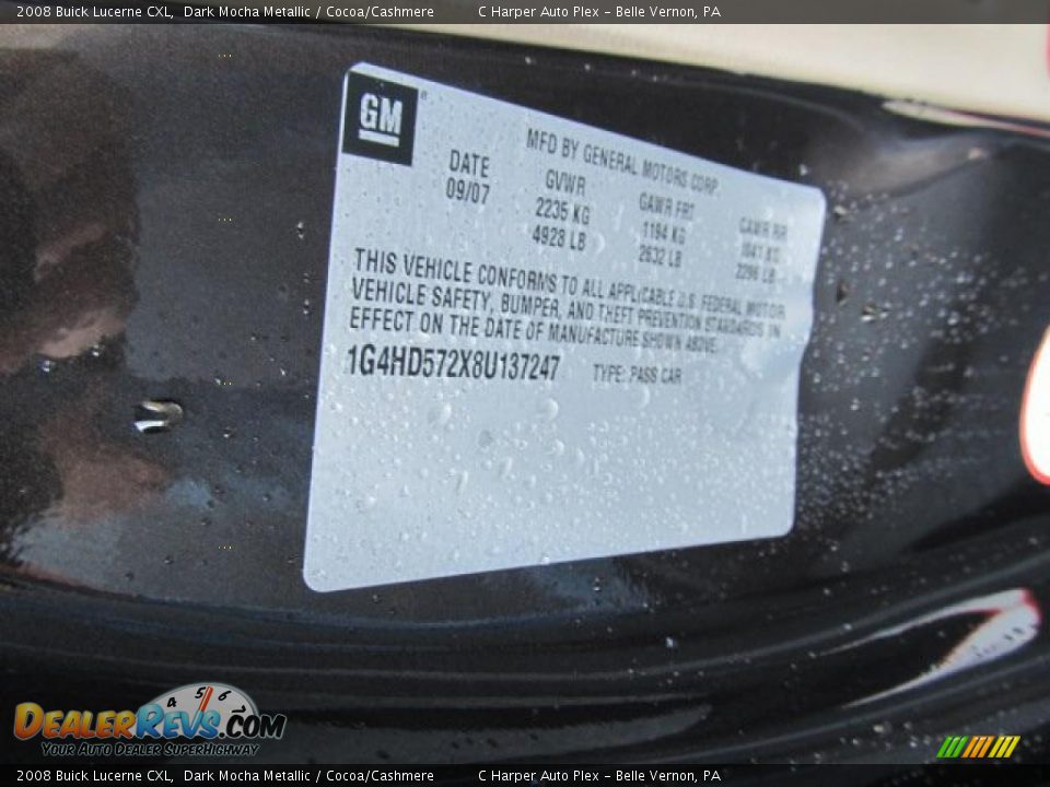 2008 Buick Lucerne CXL Dark Mocha Metallic / Cocoa/Cashmere Photo #24