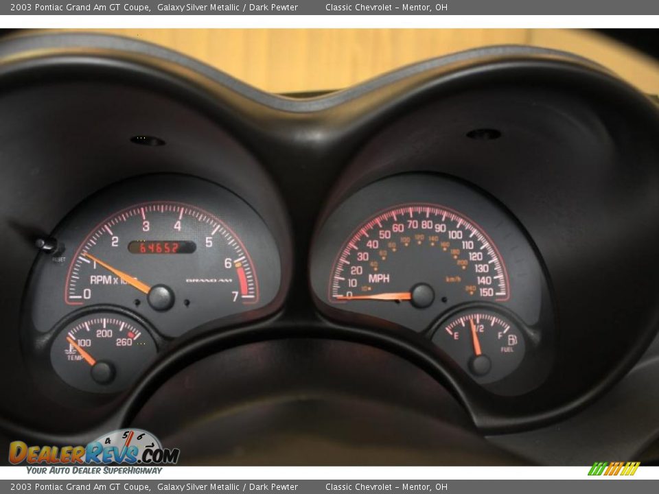 2003 Pontiac Grand Am GT Coupe Gauges Photo #8