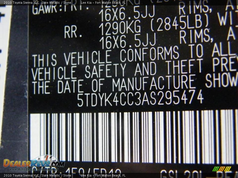 2010 Toyota Sienna XLE Slate Metallic / Stone Photo #32