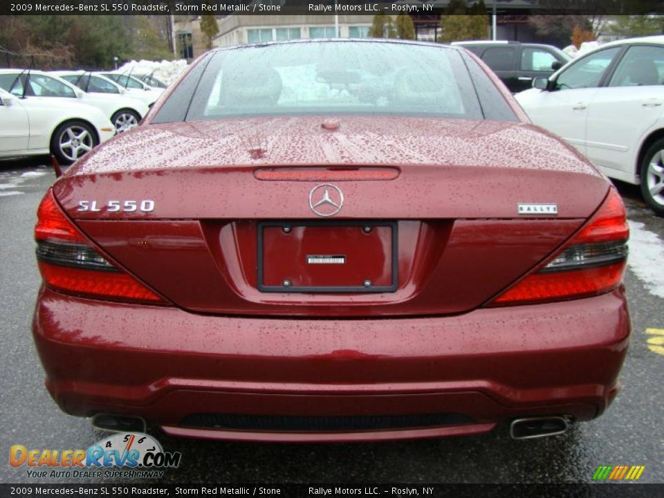 2009 Mercedes-Benz SL 550 Roadster Storm Red Metallic / Stone Photo #4