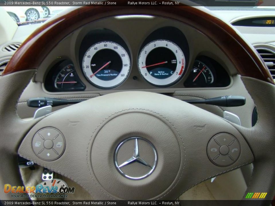 2009 Mercedes-Benz SL 550 Roadster Storm Red Metallic / Stone Photo #11