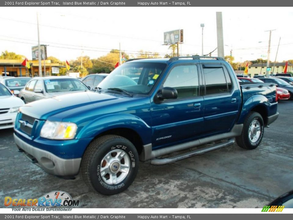 2001 Ford Explorer Sport Trac Island Blue Metallic / Dark Graphite Photo #4