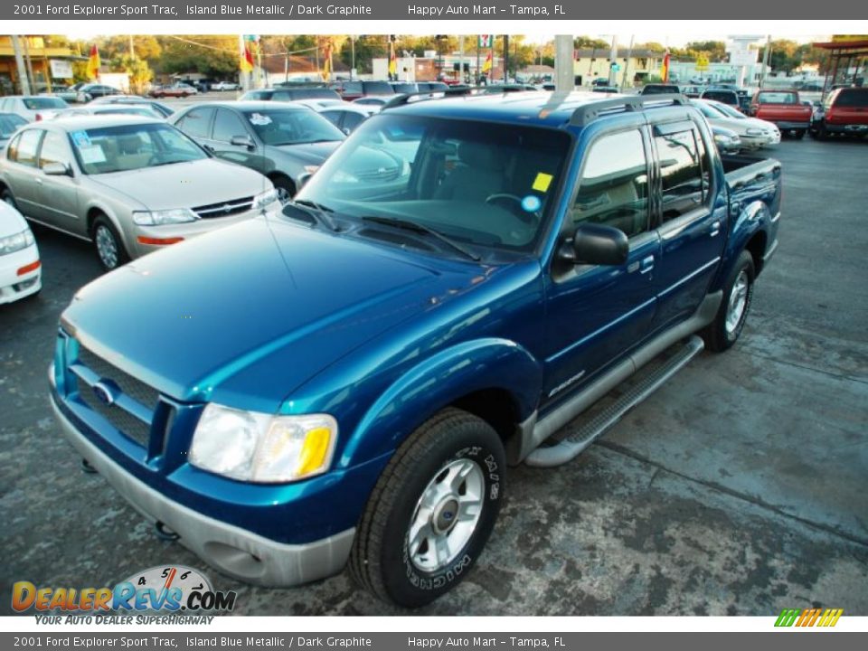 2001 Ford Explorer Sport Trac Island Blue Metallic / Dark Graphite Photo #5