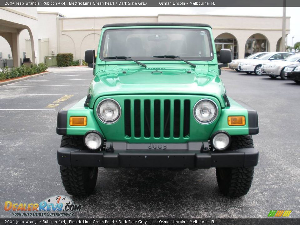 2004 Jeep Wrangler Rubicon 4x4 Electric Lime Green Pearl / Dark Slate Gray Photo #3