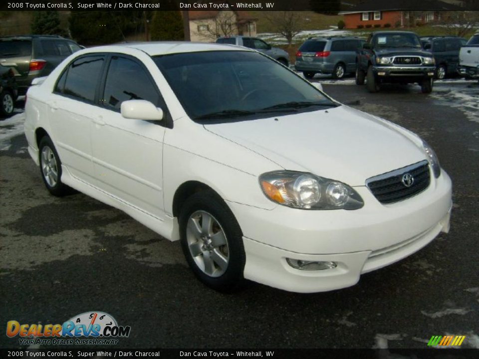 2008 Toyota Corolla S Super White / Dark Charcoal Photo #1